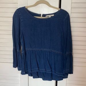 Denim Peplum Top